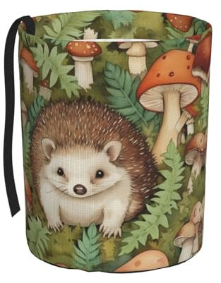 Mexpekil Hedgehog Mushroom Leaf Car Bin Tidy Collapsible Car Trash Can Leakproof Automotive Rubbish Bin Portable Vehicle Storage Organiser