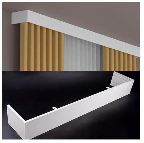 Sliding Door Track Set, Decorative Ceiling Mounting Pelmet Panel for Windows, Venetian Blinds, and Sliding Doors - Extra Long Design Enhances Room Aesthetics