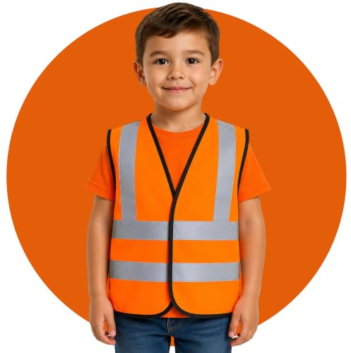 Kids Hi-Vis Safety Vest EN1150 Reflective Waistcoat Boys & Girls Age 4 -12 | Lightweight breathable fabric with adjustable fit keeps children comfy and clearly seen walking, cycling and on school trips