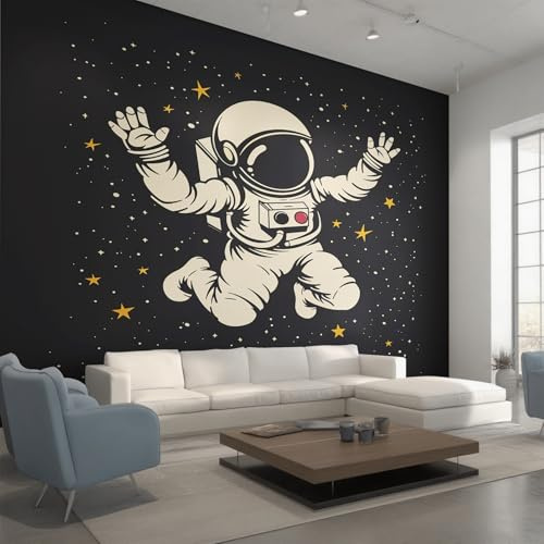 Generisch Tapete Astronaut, Art Fototapete Luft- Und Raumfahrt Universum Kosmonaut Tapeten Wandtapete Wohnzimmer Schwarz Tapete fur Schlafzimmer 350x256 cm Wanddekoration Vliestapete W&39