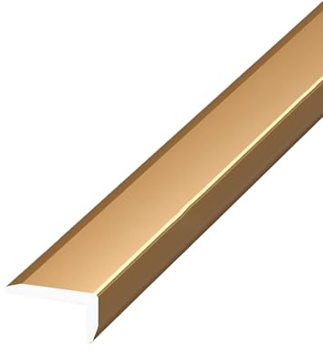 Coayuou Corniere Alu Baguette Murale Angle 100cm* 3 Pièces Baguette Finition Mur Protection des Bords De Carrelage, Durable pour Votre Salle De Bain Ou Cuisine(Gold,5 * 20mm)
