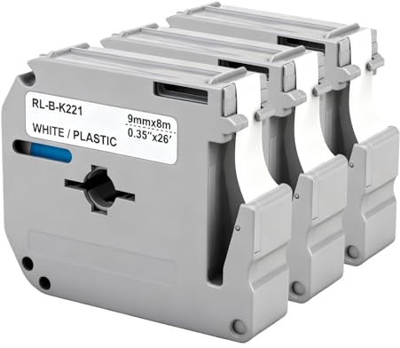 3x Yowell M-K221 kompatibel für Brother MK-221 MK-221S 9mm 3/8 White Ersatz | für MK221 MK221S Schriftband für Brother P-Touch PT-85 PT-80 PT-75 PT-55 PT-60 PT-65 PT-BB4 PT-90 PT-M95, schwarz auf weiß
