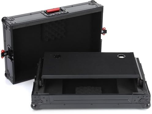 Gator Cases ONYX Series Flight Case with Upper Deck Platform for Pioneer DJ DDJ-REV1 DJ Controller, Black Hardware, (G-ONYXUD-REV1)