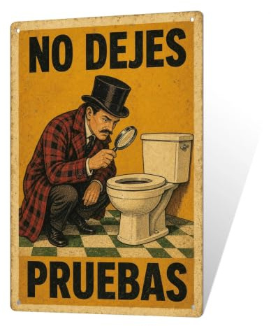 Putuo Decor Cartel Divertido No Dejes Pruebas - Cartel de Chapa Metálica Vintage - Letrero Metálico Decorativo con Humor - Decoración de Pared Retro para Bar, Garaje, Pub y Hogar