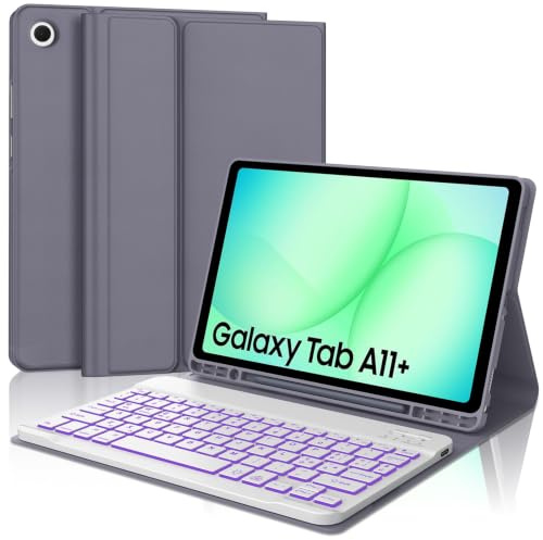 Occtingkind Per Galaxy Tab A11+ 11 (2025) Cover Tastiera con RGB Italiana | Con Retroilluminazione 7 Colori - Custodia Magnetica Keyboard, Utilizzo ottimale, Tastiera per Galaxy Tab A11+ Lavanda