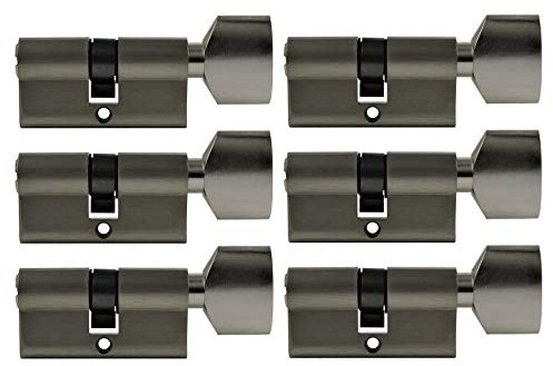 6 x serrure à cylindre Bouton plat 60 mm 30/30 gleichschließend