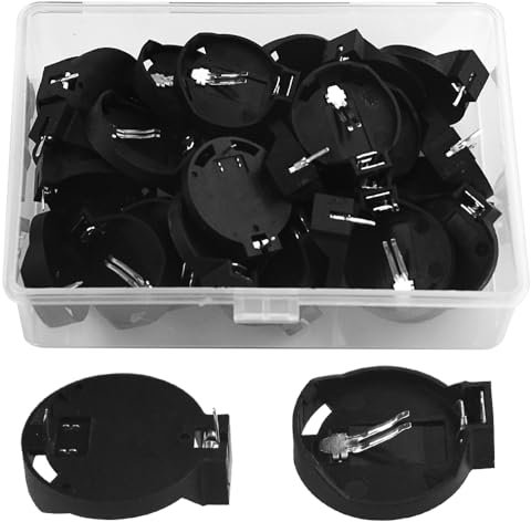 WMYCONGCONG 30 PCS CR2032 CR2025 Coin Button Cell Battery Holder Case, Black
