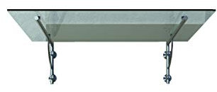 BuyLando-Shop Vordach Glasvordach Türvordach Verbundsicherheitsglas Klarglas VSG Edelstahl (150x90cm (2X LB-Halterung))