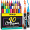 Chalkola 40 Kreidestifte für Tafel Abwaschbar - Kreidemarker & Metallic Stifte 6mm Umkehrbare Spitze | Kreide Stift für Fenster, Tafel & als Glasstift. Chalk markers für Erwachsene & Kinder