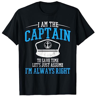 Captain - Funny Boating Sailing Boat Anchor Nautical Gift T-Shirt