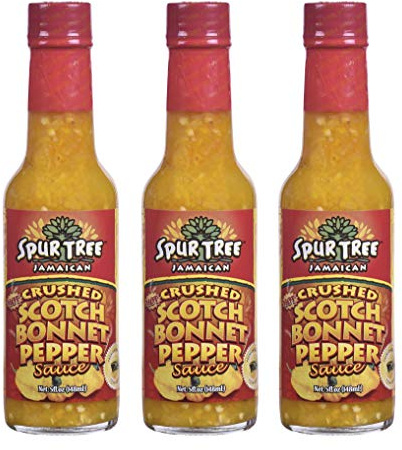 (Pack of 3) Spur Tree Jamaican (Hot) Crushed Scotch Bonnet Pepper Sauce - 148ml (5 fl.oz.)