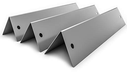 nobellgo Edelstahl Aromaschienen (3 Stück) kompatibel mit Weber Spirit 210 ab 2013, Flammenverteiler, Brennerabdeckungen, Flammenblech, Flavorizer Bar