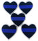 5 Stück dünne blaue Linie Polizei Herz Morale Patch – zeigen Sie Ihre Unterstützung für die Strafverfolgung