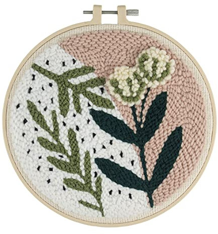 Trimits Punch-Needle-Set mit dickem Garn und Stickrahmen, 20 cm (8 Zoll) - Blumenblätter