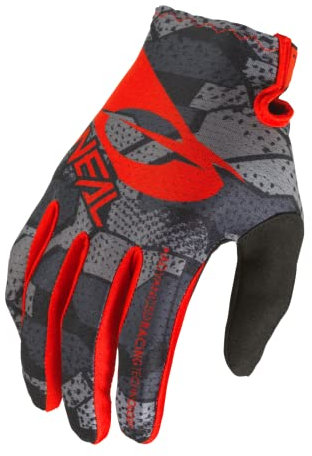 O'NEAL | Fahrrad- & Motocross-Handschuhe | Kinder | MX MTB DH FR Downhill Freeride | Langlebige, Flexible Materialien, belüftete Handoberseite | Matrix Youth Glove Camo V.22 | Schwarz Rot | Größe S