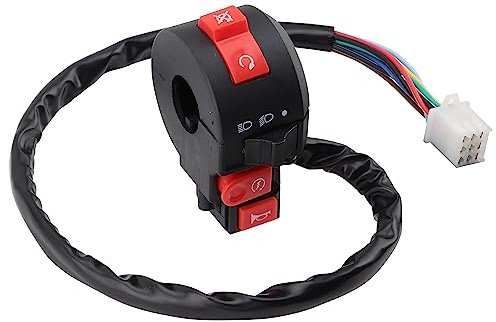 WOOSTAR Manubrio Moto 22mm 4 Funzione Giusto Interruttore Avviamento con Pulsante del Corno Sostituzione per 110cc 125cc 150cc 200cc 250cc ATV Quad Motociclo Dirt Pit Bike