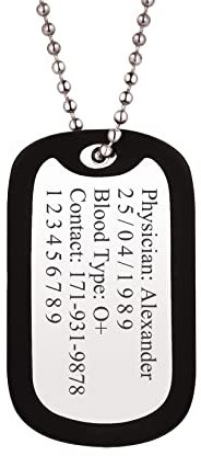 U7 personalisiert Dog Tag Anhänger Halskette Militärische Erkennungsmarke mit 60cm Kugelkette Männer Frauen Edelstahl Armee Stil Modeschmuck schwarz Silikon Rahmen
