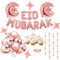 iZoeL Eid Mubarak Dekoration Rosegold Girlande Mond Sterne Banner Folienballon Ballons Kuchendeko Eid Ramadan Partydeko