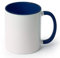 Tazas de cerámica con interior y asa de color CALIDAD (A) | Ideales para ser impresas mediante la sublimación | Material de calidad (A) | Color Azul oscuro