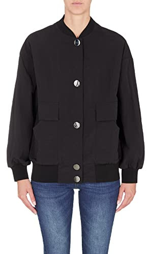 Armani Exchange Unisex Sustainable, Cross Gender, Round Metal Buttons Jacket, Schwarz, S EU