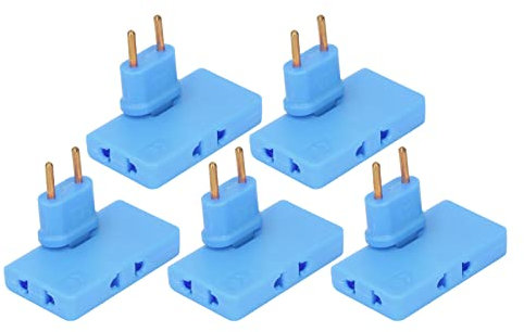5 Pièces Convertisseur de Prise sans Fil 180 Degrés de Rotation 1 à 3 Adaptateur de Prise Ue 110-250V(Bleu)