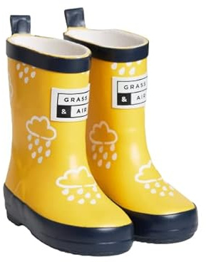 Grass & Air Kids Wellies, Yellow Colour-Changing Unisex Kids Winter Wellies, Baby, Toddler, Welly Boots, Childrens Rain Boots, Yellow