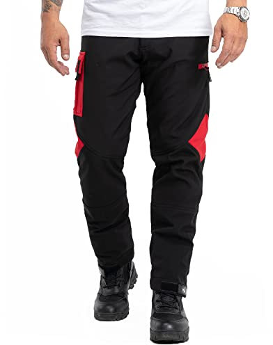 Rock Creek Herren Softshell Hose Cargohose Outdoorhose Wanderhose Herrenhose Wasserdicht Skihose Arbeitshose Winterhose Trekkinghose H-308 Schwarz S