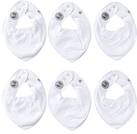 Pippi Baby Halstuch 6er Pack Lätzchen (uni weiß - zum selbst bemalen)