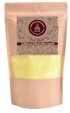 Aromatischer Kerzensand mit Duft 400g inkl. 3 Dochte Aromasand Duftgranulat aus Wachs Raumduft (Smooth Vanilla)