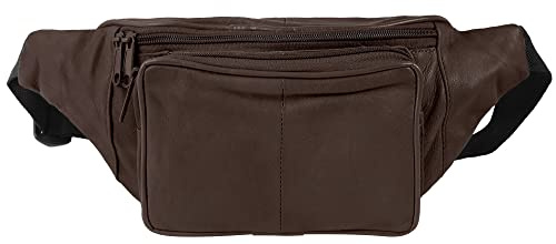 LEONARDO VERRELLI Unisex-Hüfttasche Bauchtasche Leder 3900040 (Dunkelbraun)