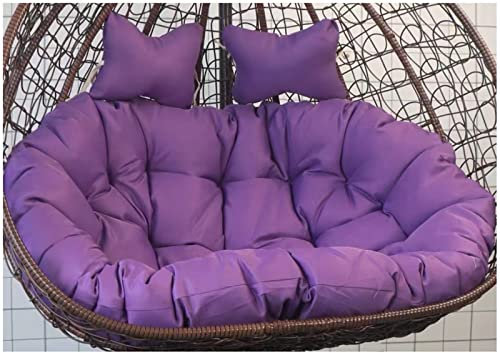 ZTGL Hängesessel Kissen für 2 Personen, Polster, Auflage für Polyrattan/Rattan Hängeschaukel, Hängekorb, Schaukel Korb, Rückenkissen Ersatzkissen Wasserdicht Outdoor,Lila