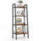 CASART 4/6-Tier Industrial Ladder Bookshelf, Freestanding Metal Frame Storage Rack, Wooden Display Bookcase Organiser Shelves for Living Room Bedroom Office (Rustic Brown, 4-Tier: 56 x 32 x 138 cm)