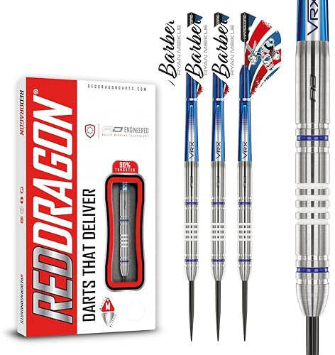 RED DRAGON Ryan Meikle 22 Gramm Premium Wolfram Steeltip Dart Set mit Flüge und Schäften