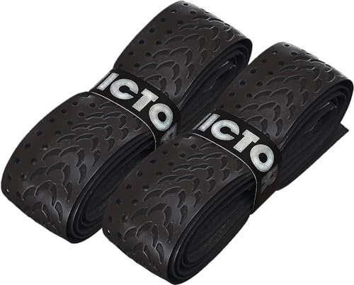 VICTOR Fishbone Griffband Grip, schwarz & grau (Schwarz, 3er)