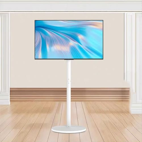 Portable TV Floor Stand - TV Floor Stand With Light - LCD TV Frame Floor Stand, Swivel TV Stand Mount With LED Lights, TV Bracket With Cable Management (Color : White, Size : 18-45in tv)