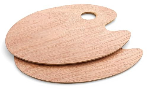 Dxlam Lot de 2 palettes de peinture en bois pour peinture acrylique, aquarelle, peinture à l'huile, loisirs créatifs