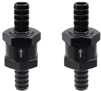 Nicerity Kraftstoff-Rückschlagventil für Dieselleitung, Einweg, Inline-Rückschlagventil, Schwarz, 10 mm Außendurchmesser, 2 Stück