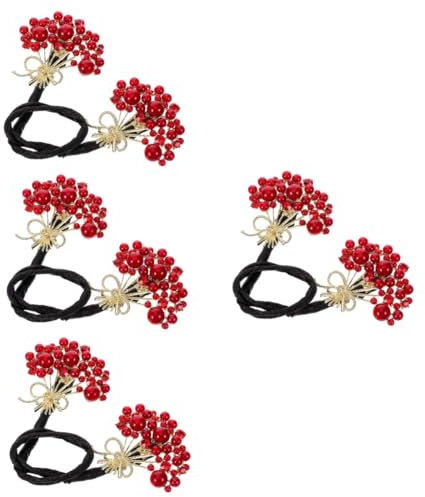 FRCOLOR Lot de 4 pinces à cheveux en fer à cheveux pour filles - Pinces à x pour x épais - pour filles - pour x fins - Rouge nacré