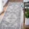 TOPICK Teppich Orientalisch 60x150cm Entryway Läufer Innen Waschbarer Boho Flurteppich Läufer Lang Distressed Weicher Küchenläufer rutschfeste Badezimmer Küche Wohnzimmer Schlafzimmer Grau
