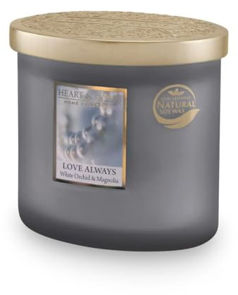 Heart & Home Love Always Doppeldocht Ellipsenform nachhaltige Soja-Kerze - Luxuriöser zeitloser und fesselnder Duft | langanhaltendes, gleichmäßiges Abbrennen