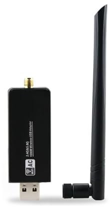 JAPOO RTL8812AU WiFi Wireless USB WiFi Adapter for Desktop PC and Laptop,1200Mbps High Gain Dual Band 5dBi Antenna 5.8G/2.4G WiFi Adapter,Supports Win 11/10 (with Antenna)