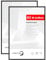 HIMEETIME® 2x Cadre Photo 42x59,4 cm en Aluminium Noir Cadre 42x59,4 cm, Cadre à Documents A2, Verre Acrylique Incassable Excellente Qualité Durable, Décoration Murale A2