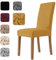 Homebliss Stuhlhussen 6er Set Stretch,Stuhlhussen Schwingstühle Elastisch für Esszimmer- und Küchenstühle, Stuhlbezug Sehr Weich Bequem Kratzfest Gelb