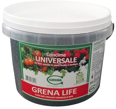 GRENA LIFE 2 KG Fertilizzante Concime universale Organo-Minerale NPK per giardino, orto, piante da frutto