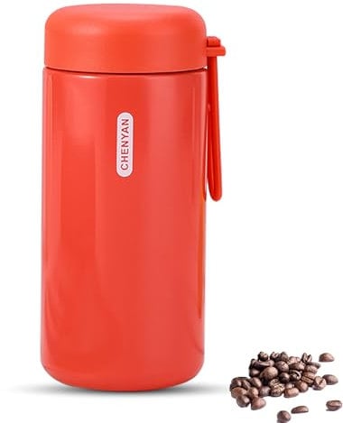 Eastrise Stainless Steel Insulated Mini Water Bottle - 300ml Leakproof Travel Flask with Handle for Hot/Cold Drinks, Coffee, Juice(Red)