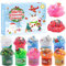 Schleim Adventskalender 2025 für Mädchen Jungen, fluffy Slime Kinder Weihnachtskalender, Weihnachten Überraschungen Geschenk mit Unterschiedliche Textur Schleim Kit Spielzeug ab 4 5 6 7 Jahre Mädchen