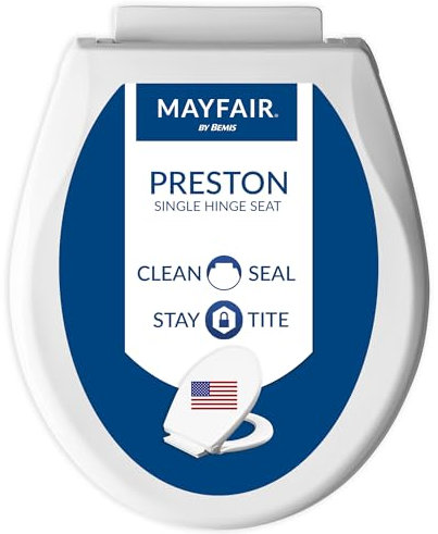 Mayfair 898SLW 000 Preston Toilettensitz, leicht zu reinigen, Einzelscharnier, weiß, rund