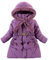 Happy Cherry Cappotto Piumino Bambina Calda Giacca Invernale con Cappuccio Rimovibile Ragazze Parka Lungo Antivento Elegante con Guanti Viola 5-10 Anni