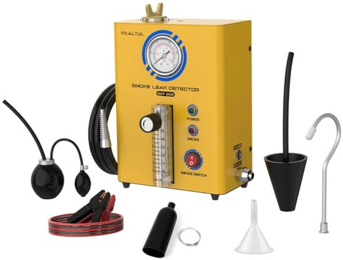 VKALTUL EVAP Nebelmaschine KFZ, kfz Rauchmaschine Lecksuchgerät mit Manometer & Durchflussmesser-Anzeige, 6 Detektionsfunktionen,Temp. Schutz, Eingebauten Luftpumpe, 1.7KG