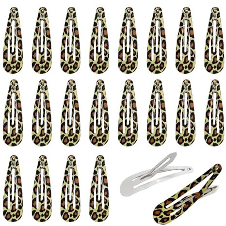 UILYNIU 20 Pièces Barettes Cheveux, 5cm Barrettes, Barrette Cheveux Fille, Snap Barettes, Métal Barettes, Pince Plate Cheveux, Antidérapant, Pinces à Cheveux pour Fille, Femmes (Multicolore)